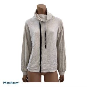 Emi Jay Oatmeal Light Grey Cowl Neck Pullover S